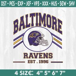 baltimore ravens est 1996 embroidery designs,nfl embroidery designs, nfl champions embroidery, superbowl embroidery