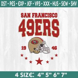 san francisco 49ers football est 1946 embroidery designs ,nfl embroidery, nfl champions embroidery, superbowl 2024