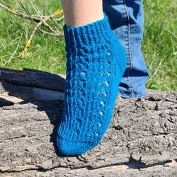 alpaca hand-knitted women's fishnet socks