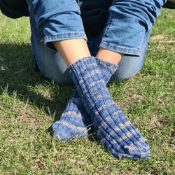 wool blend striped blue socks warm ribbed quarter socks stretchy stockings christmas gift