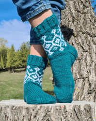 fair isle socks, christmas socks, warm winter socks