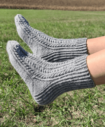 hand-knit wool lace socks