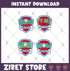 paw patrol family svg, boy birthday matching svg, birthday 2021 svg png, custom birthday svg, family matching svg gift b