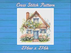 house village cross stitch pattern pdf counted house in garden - fabulous fantastic magical little cottage house