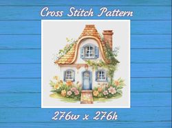 house village cross stitch pattern pdf counted house in garden - fabulous fantastic magical little cottage house 694 276