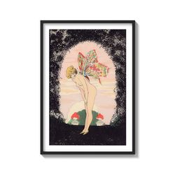 "sensual soulmate" vintage fine art nude pin-up print on matte paper art print