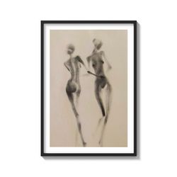 shadows plays. lesbian sapphic love art on matte paper print