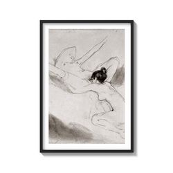 lesbian make love vintage queer artwork on matte paper art print