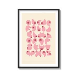 alphabet of boobs queer artwork on matte paper art print