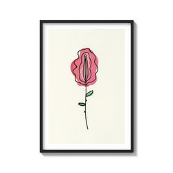 coochee bud rose queer wlw artwork on matte paper print