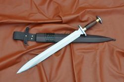 19 inches blade viking sword-handmade sword-made of leaf spring of truck-balance water tempered-sharpen-functional-balan