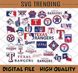 37 Files Texas Rangers Svg, Baseball Clipart, Cricut Texas svg, Rangers svg, Cutting Files, MLB svg, Instant Download
