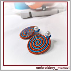 fsl in the hoop embroidery design earrings spiral(ith) - embroidery manavi 05