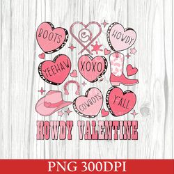 howdy valentine png, western valentines png, cowgirl valentines png, cute conversation hearts png, retro valentines png