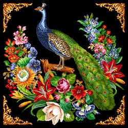 a271 peacock in a flower wreath (the author's scheme)