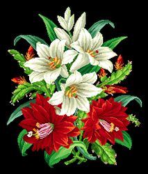 a288 bouquet of lilies and cactus flowers (author's scheme)