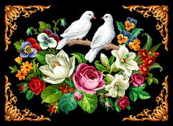 a309 pigeons in a vintage wreath