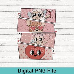 valentines day png, retro valentines png, valentines, cute valentines png, retro valentines characters png, trendy xoxo