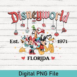 Disneyworld Est 1977 Florida PNG, Valentines Day PNG, Mickey Minnie Donald Daisy PNG, Disneyland Valentine's Day PNG