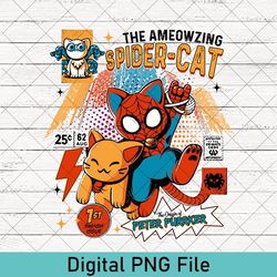 vintage spider cat png, spider cat png, spider verse png, comics png, only png, instant download, digital file png