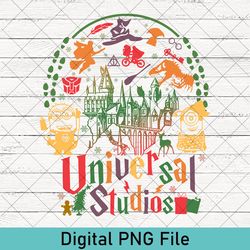 vintage disney universal studios png, disney family trip png, universal studios family, universal group png, disney png