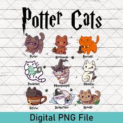 potter cats png, harry pawter kitten png, universal gift for cat lover png, catty potter gift png, famous movie png