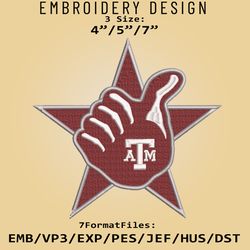 texas a&m aggies ncaa logo, embroidery design, texas a&m ncaa, embroidery files, machine embroider pattern