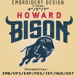 howard bison ncaa logo, embroidery design, ncaa howard bison, embroidery files, machine embroider pattern