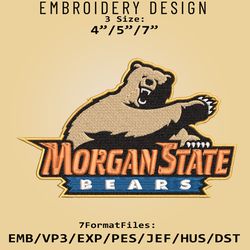 morgan state bears ncaa logo, embroidery design, morgan state bears ncaa, embroidery files, machine embroider pattern
