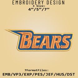 morgan state bears logo ncaa, ncaa embroidery design, morgan state bears, embroidery files, machine embroider pattern