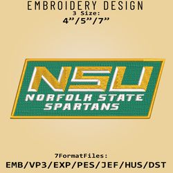 norfolk state spartans logo ncaa, ncaa embroidery design, norfolk state, embroidery files, machine embroider pattern