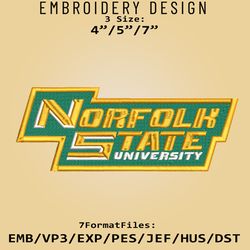 norfolk state spartans ncaa logo, ncaa embroidery design, norfolk state, embroidery files, machine embroider pattern