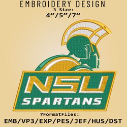 norfolk state spartans ncaa logo, embroidery design, ncaa norfolk state, embroidery files, machine embroider pattern