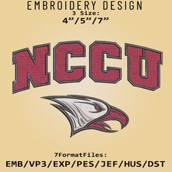 north carolina central eagles logo ncaa, embroidery design, ncaa eagles, embroidery files, machine embroider pattern