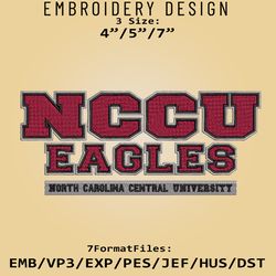 north carolina central eagles logo ncaa, embroidery design, eagles ncaa, embroidery files, machine embroider pattern