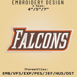 bowling green falcons logo, embroidery design ncaa, ncaa bowling green, embroidery files, machine embroider pattern