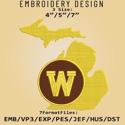 western michigan broncos logo ncaa, ncaa embroidery design, broncos, embroidery files, machine embroider pattern