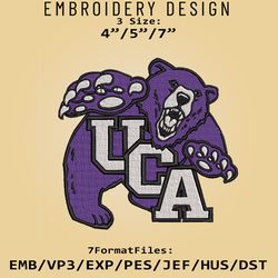 central arkansas bears logo ncaa, ncaa embroidery design, bears, embroidery files, machine embroider pattern
