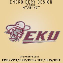eastern kentucky colonels ncaa logo, ncaa embroidery design, colonels, embroidery files, machine embroider pattern