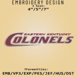 eastern kentucky colonels ncaa logo, embroidery design, ncaa colonels, embroidery files, machine embroider pattern