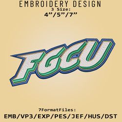 florida gulf coast eagles ncaa logo, embroidery design, ncaa eagles, embroidery files, machine embroider pattern