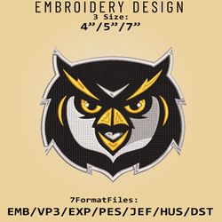 kennesaw state owls ncaa logo, embroidery design, kennesaw state owls ncaa, embroidery files, machine embroider pattern