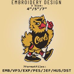 kennesaw state owls ncaa logo, embroidery design ncaa, kennesaw state owls, embroidery files, machine embroider pattern