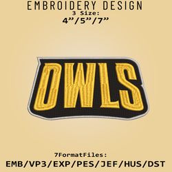 kennesaw state owls ncaa logo, ncaa embroidery design, kennesaw state owls, embroidery files, machine embroider pattern