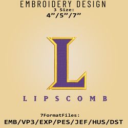 lipscomb bisons logo ncaa, embroidery design, ncaa lipscomb bisons, embroidery files, machine embroider pattern
