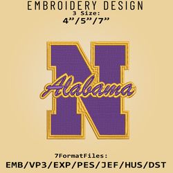 north alabama lions logo ncaa, embroidery design, ncaa north alabama lions, embroidery files, machine embroider pattern