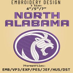 north alabama lions logo ncaa, embroidery design, north alabama lions ncaa, embroidery files, machine embroider pattern