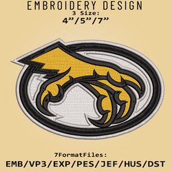 kennesaw state owls logo ncaa, embroidery design, kennesaw state ncaa, embroidery files, machine embroider pattern