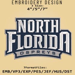 north florida ospreys logo ncaa, embroidery design, north florida ncaa, embroidery files, machine embroider pattern