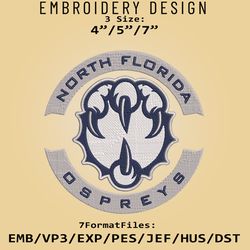 north florida ospreys logo ncaa, ncaa embroidery design, north florida, embroidery files, machine embroider pattern